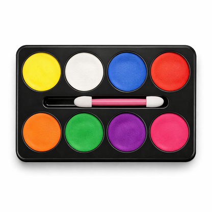 Halloween Face and Body Paint Makeup Kit - 8 Colors Non-Toxic Face Paint Palette with Brush