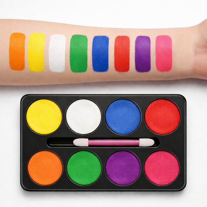 Halloween Face and Body Paint Makeup Kit - 8 Colors Non-Toxic Face Paint Palette with Brush