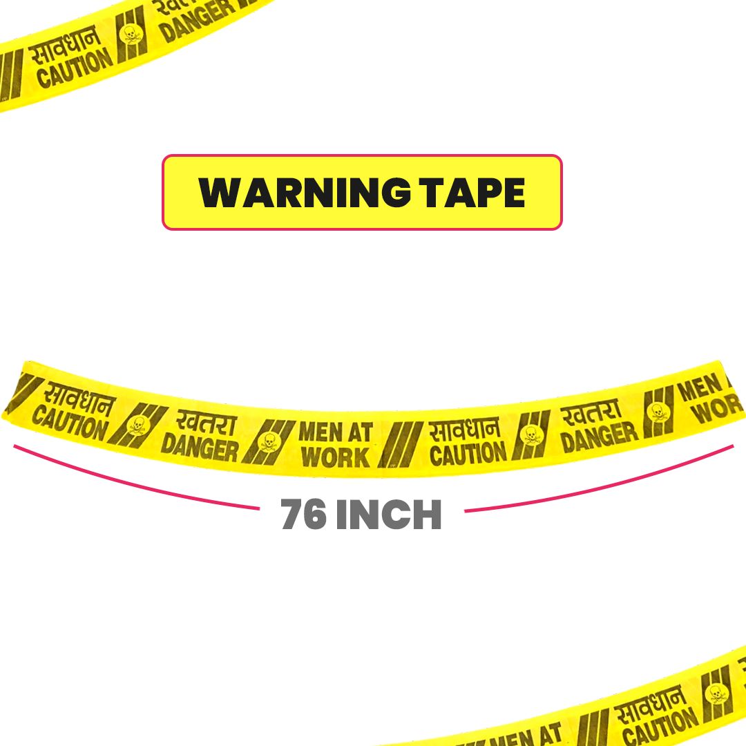 Yellow Warning Tape w/ Danger Text for Halloween Decor - 10 FT - 1PC
