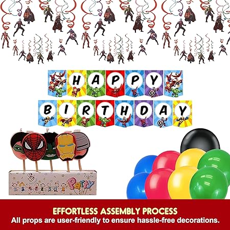 Superhero Theme Happy Birthday Decor Set - 35PC