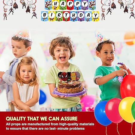 Superhero Theme Happy Birthday Decor Set - 35PC