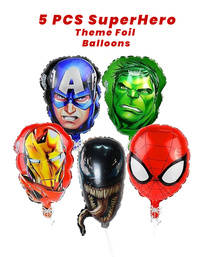 Avenger Heroes Face Balloons - Air Filled - 16 inches - 5PC