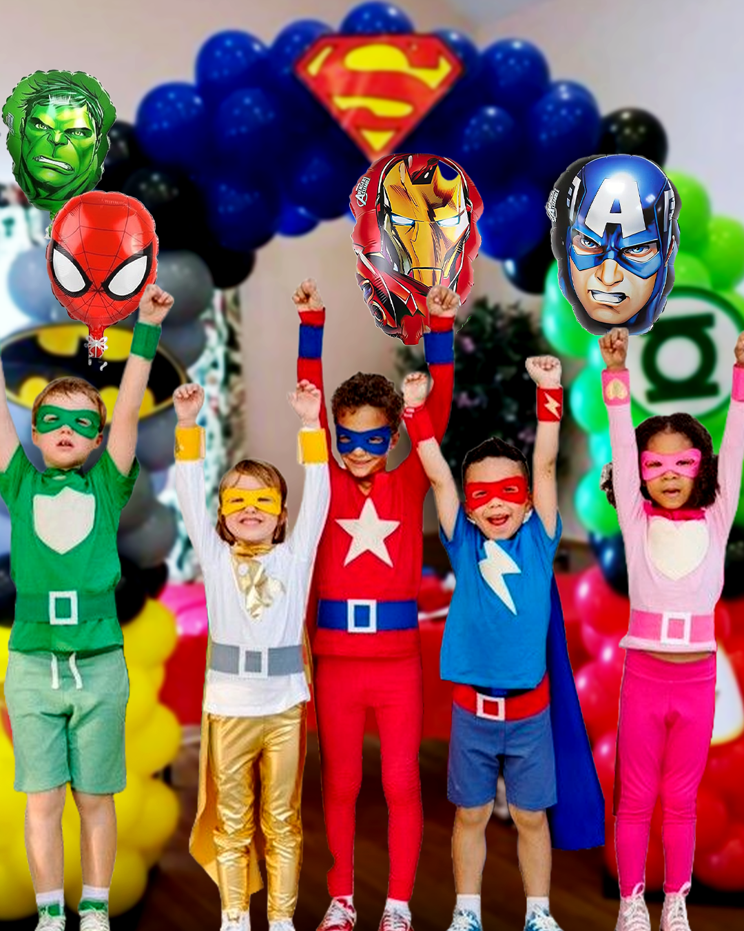 Avenger Heroes Face Balloons - Air Filled - 16 inches - 5PC