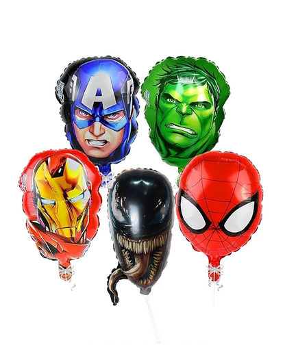 Avenger Heroes Face Balloons - Air Filled - 16 inches - 5PC