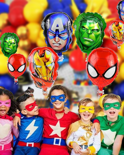 Avenger Heroes Face Balloons - Air Filled - 16 inches - 5PC