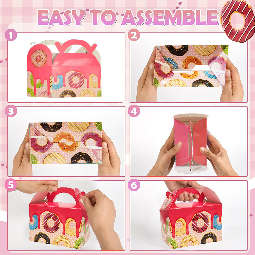 Donut Theme Treat Box for Return Gift/ Party Favour - 10PC