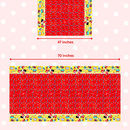 Mini Mouse Theme Table Cover for Party Decor - 70 inches X 47 inches - 1PC