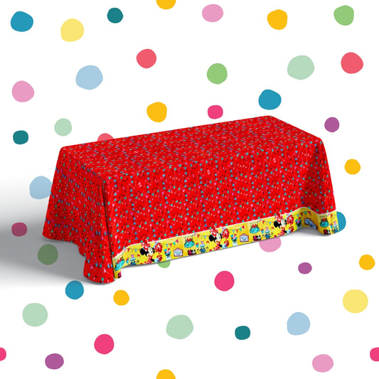 Mini Mouse Theme Table Cover for Party Decor - 70 inches X 47 inches - 1PC