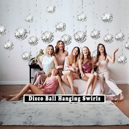 Disco Ball Swirl Decoration - 6PC