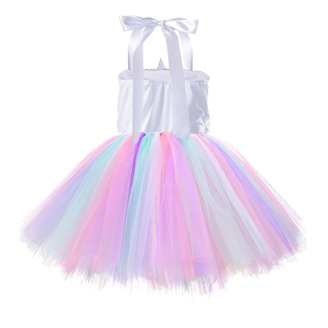 Unicorn Girls Costume w/Hair Band and Wings - Size M - Age 5 to 7