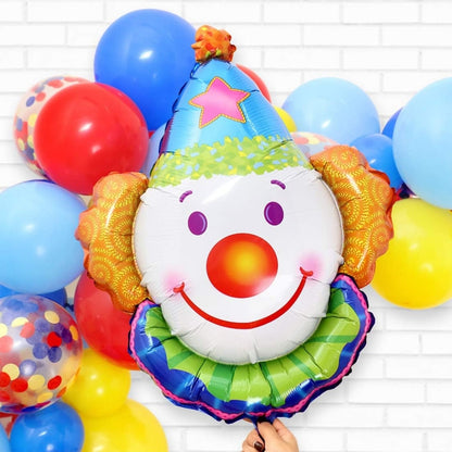 Clown Face Foil Balloon - Air Filled  - 33 inches - 1PC