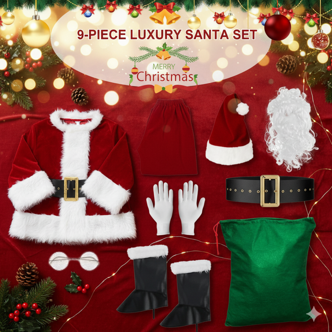 Plush Santa Claus Fancy Christmas Costume for Adults