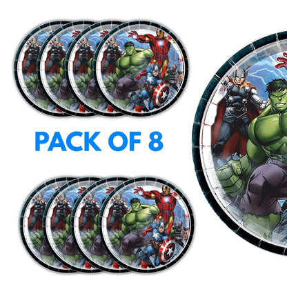 Avengers Theme Party Paper Plates - 9 inches  - 8PC