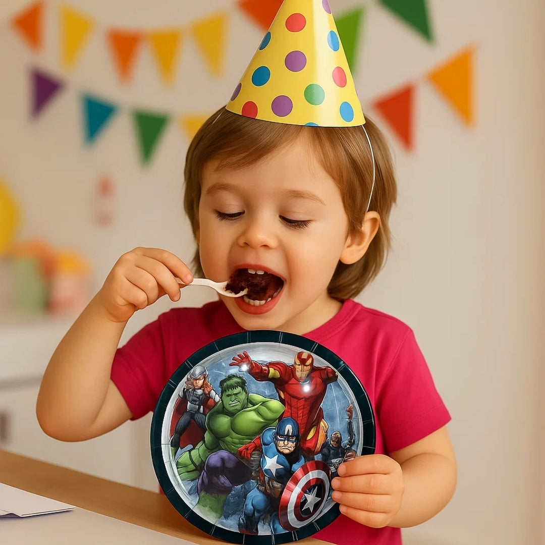 Avengers Theme Party Paper Plates - 9 inches  - 8PC
