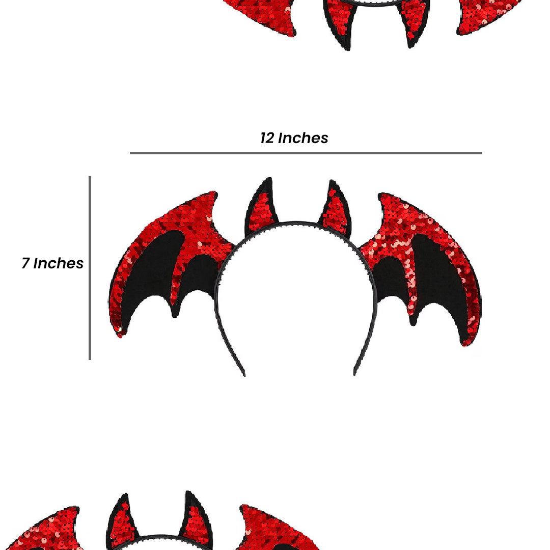 Halloween Bat Headband with Red Sequin - 1PC