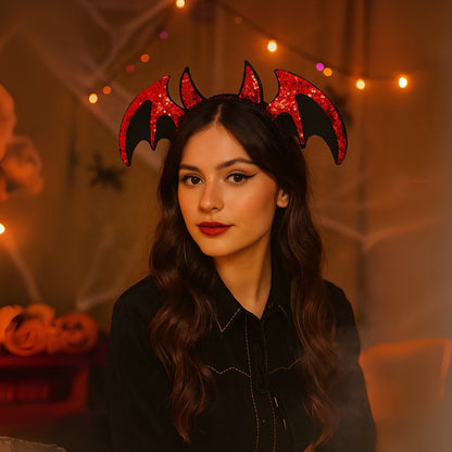 Halloween Bat Headband with Red Sequin - 1PC
