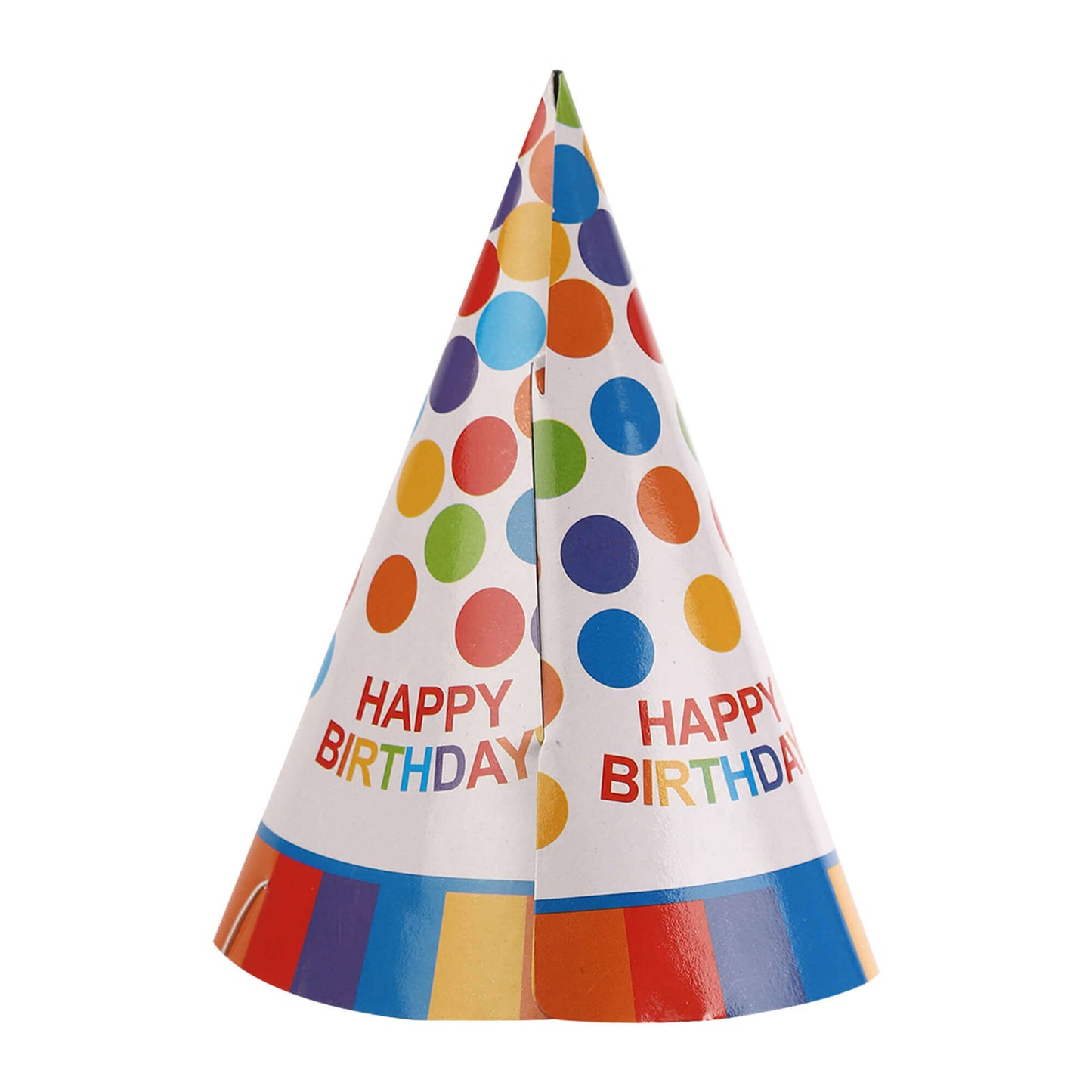 Happy Birthday Colorful Dots Hats - 8PC