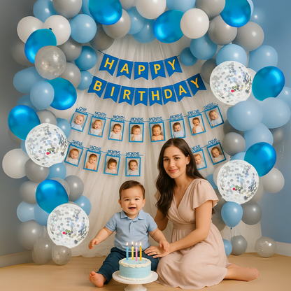 1st Birthday Decoration Combo Pack for Boys - 70PC