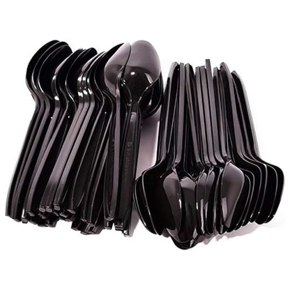 Black Shiny Spoons - 24PC