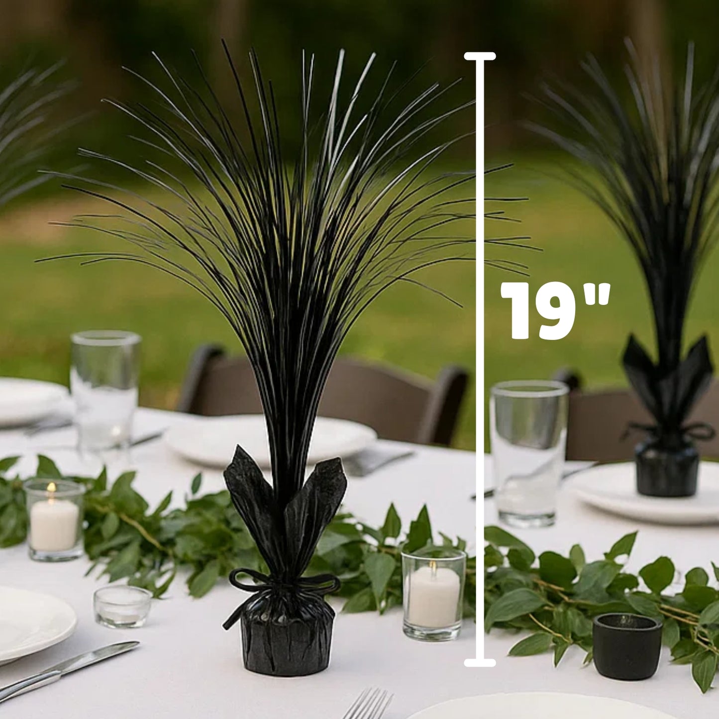 Black Spray Centerpiece for Table Decor - 18 inches - 1PC