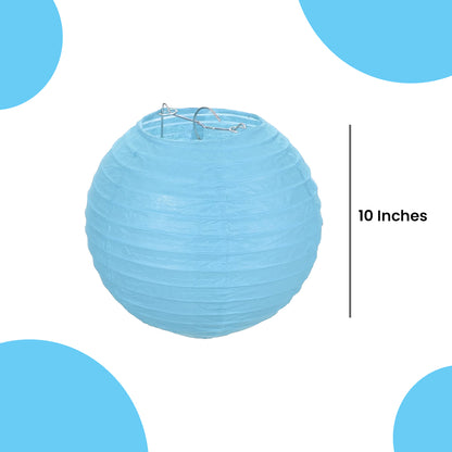 Blue Round Paper Lantern - 10 Inches - 1PC