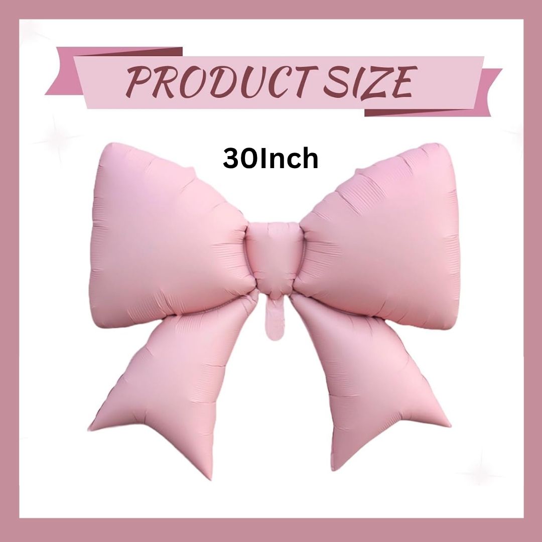 Pastel Pink Bow / Gift Ribbons Shaped Balloon - 30 inches - Helium Quality - 1PC
