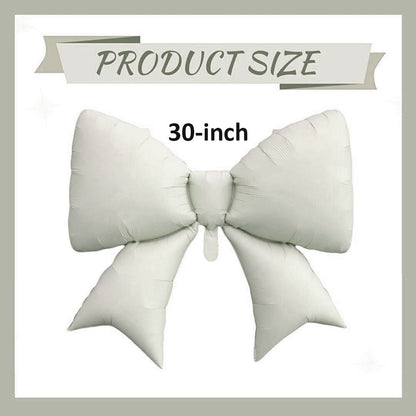 Sand White Bow / Gift Ribbons Shaped Balloon - 30 inches - Helium Quality - 1P