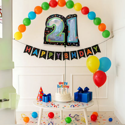 Happy 21st Birthday Foil Balloon - Helium Quality - 18 inches - 1PC