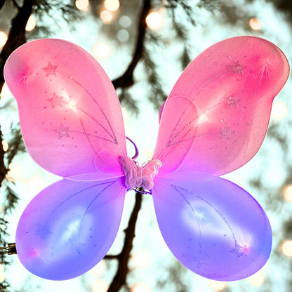 Light Up Butterfly Wings Set with Headband and Wand - 3PC