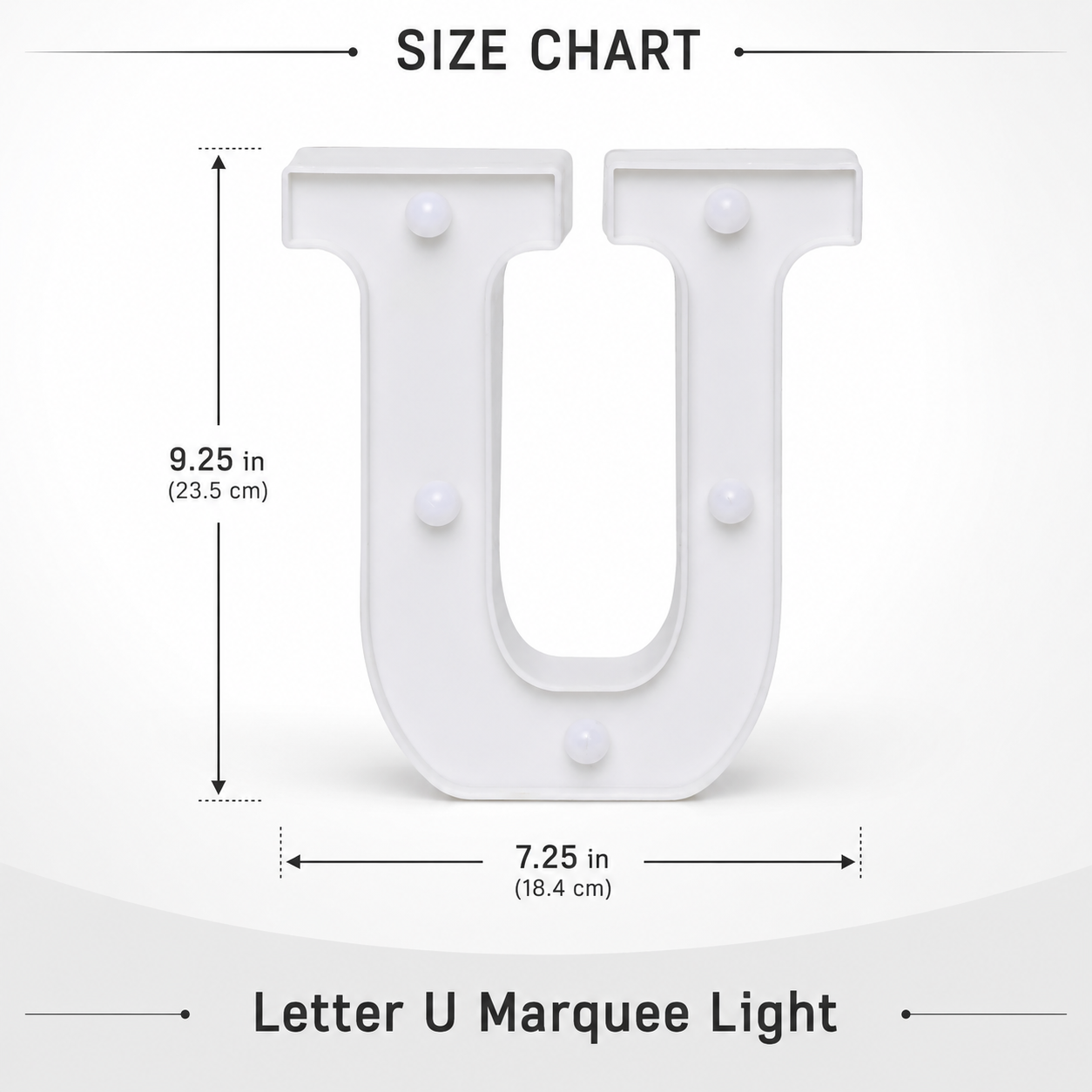 LED Marquee Letter U Lights