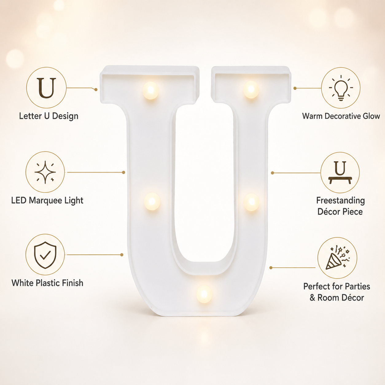 LED Marquee Letter U Lights