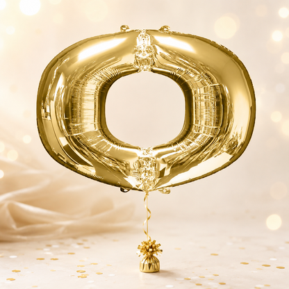 Alphabet O Gold Party Foil Balloon