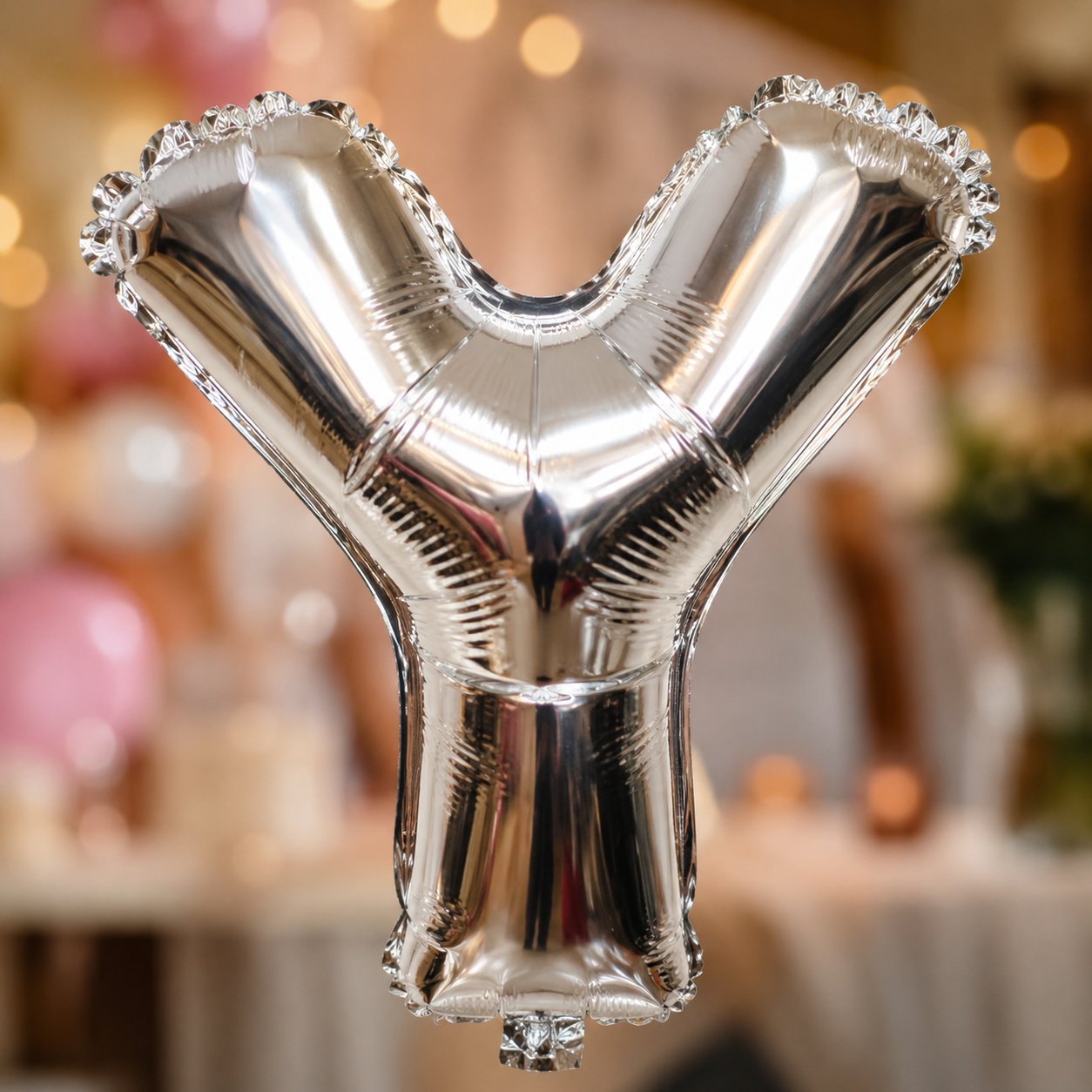 Silver Letter Y Foil Balloon, Metallic Alphabet Balloon