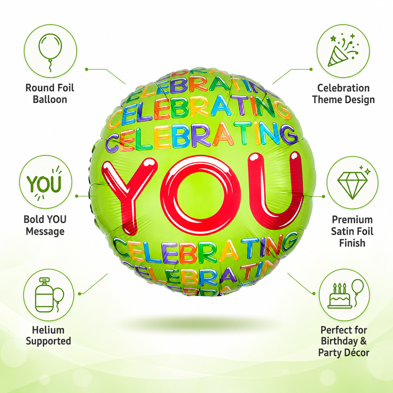Celebrating You Foil Balloon 18 Inch – Party Decoration