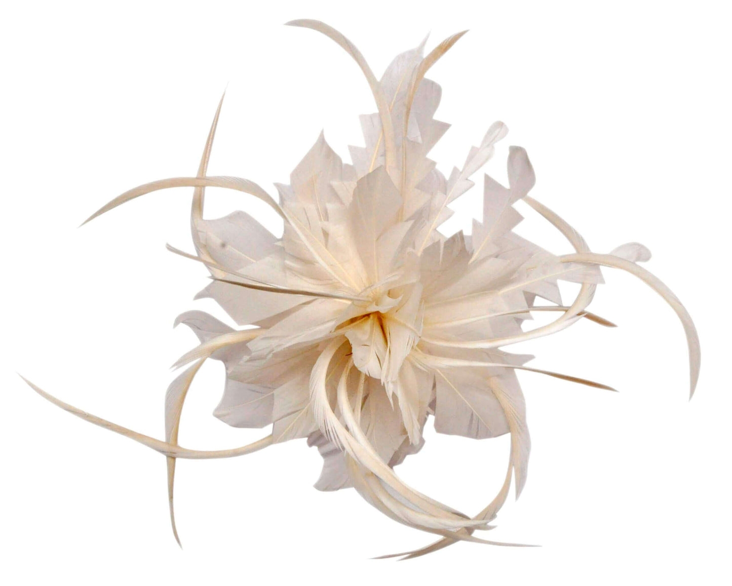 Feather Hair Fancy Clip White