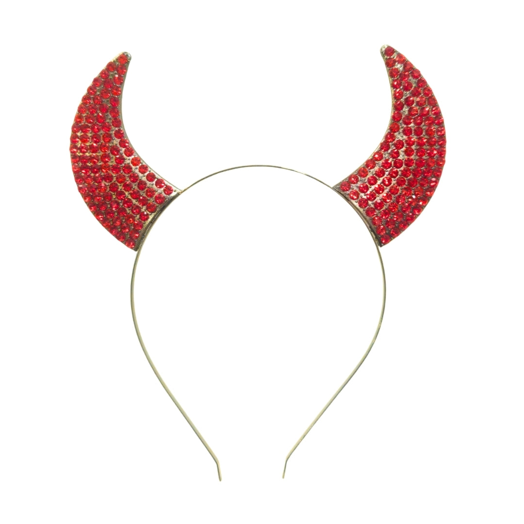 Halloween Devil Horn Headband w/ Rhinestone - 1PC