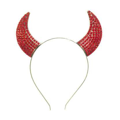 Halloween Devil Horn Headband w/ Rhinestone - 1PC