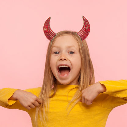 Halloween Devil Horn Headband w/ Rhinestone - 1PC