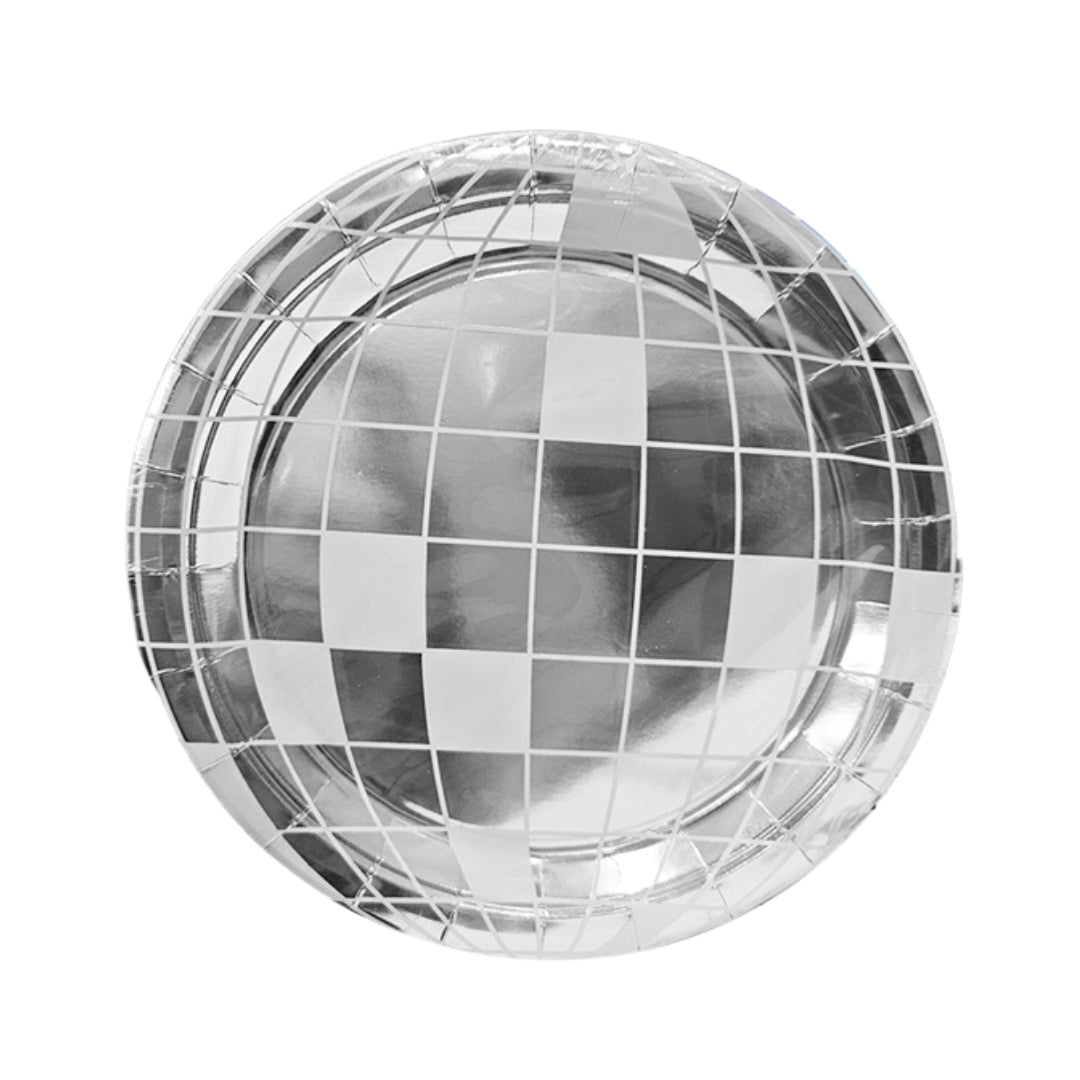 Disco Theme Reflective Party Paper Plates - 10 inches - 10PC
