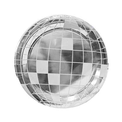 Disco Theme Reflective Party Paper Plates - 10 inches - 10PC