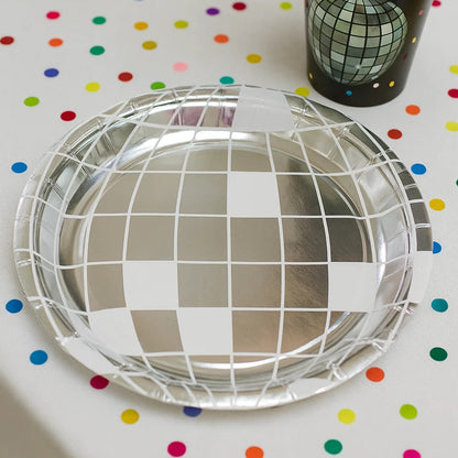 Disco Theme Reflective Party Paper Plates - 10 inches - 10PC