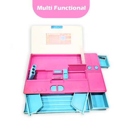Disney Princess Dual Side Pencil Box with Multi Organizer - 1PC