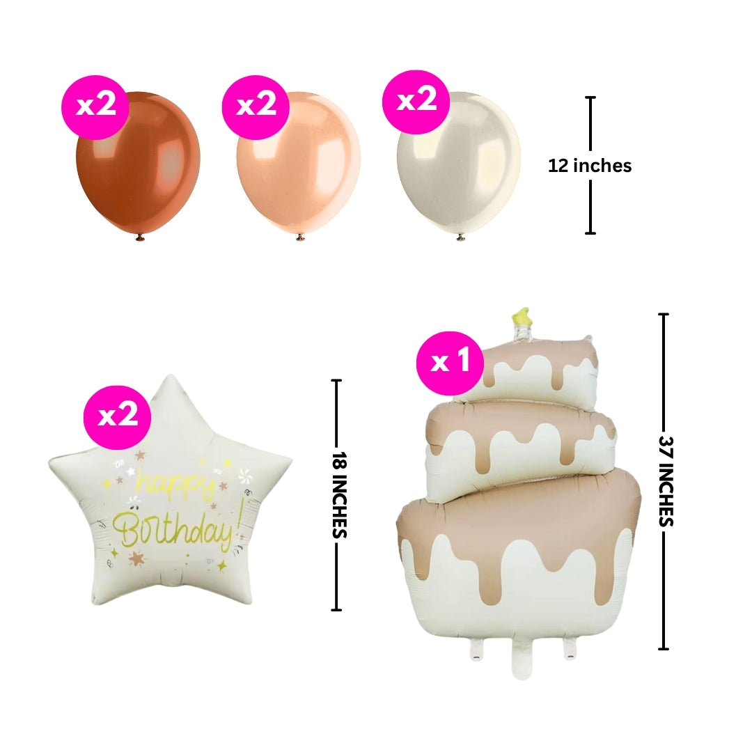 Dripping Chocolate Cake Balloon Set - 9PC