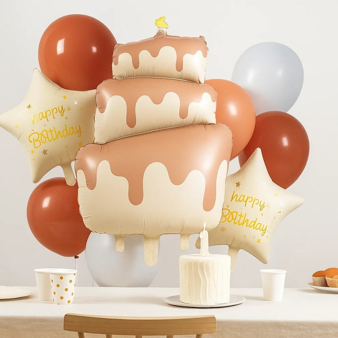 Dripping Chocolate Cake Balloon Set - 9PC