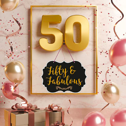 Fifty & Fabulous Hanging Board Decoration - 1PC
