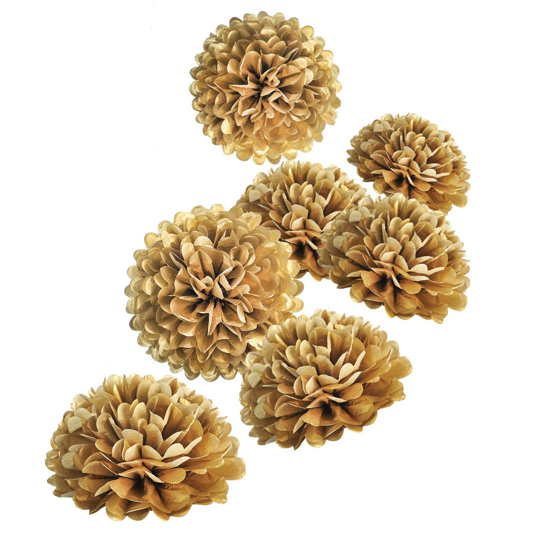 Fluffy Paper Decoration Golden / Paper Flowers - DIY - 1PC