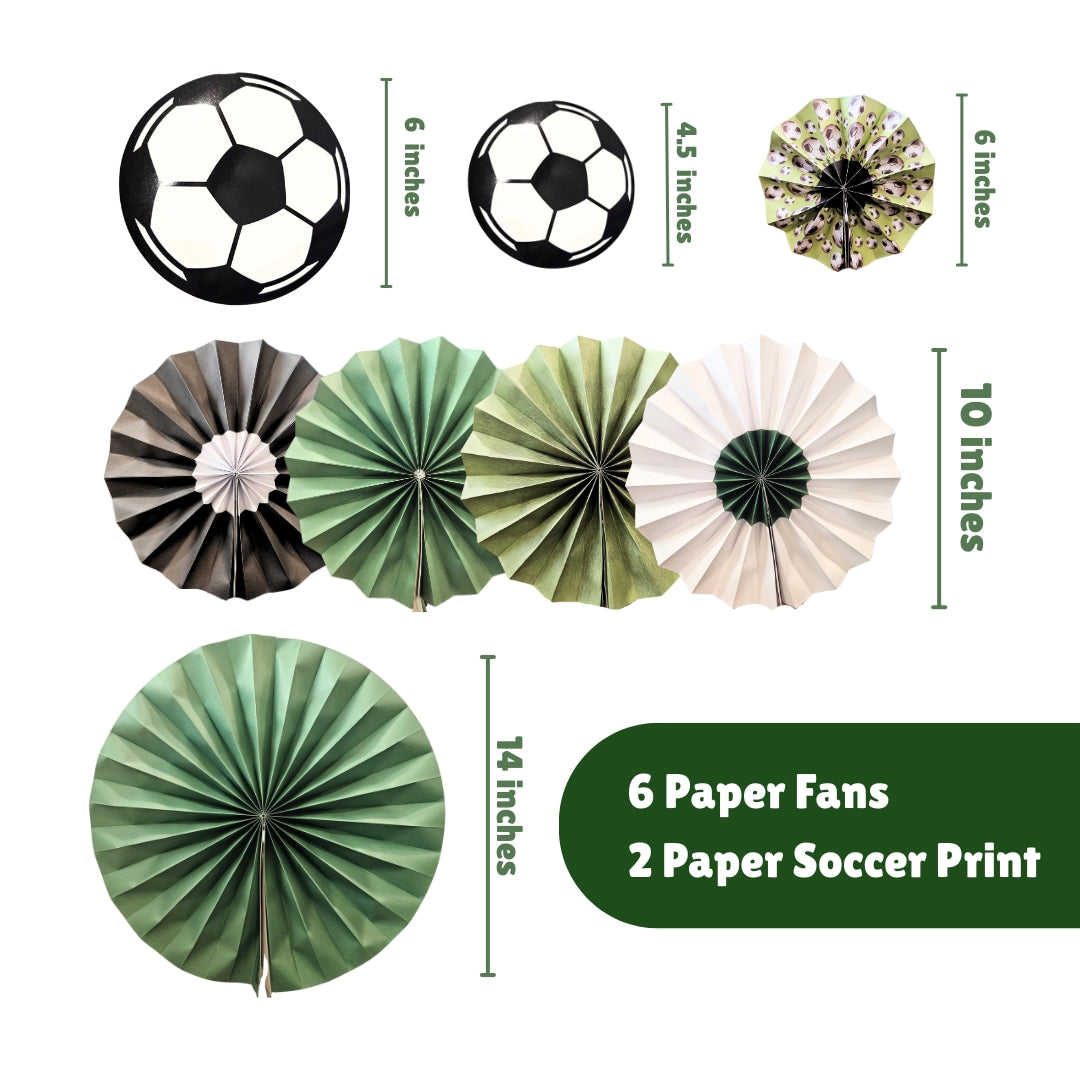 Football Paper Fans for Wall Decor - 6PC