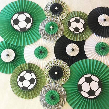 Football Paper Fans for Wall Decor - 6PC