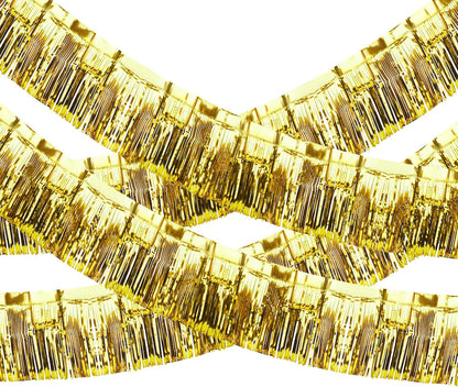 Metallic Foil Fringe Gold Garland Set for Wall Hanging Decoration - 4PC