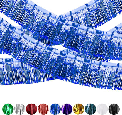 Metallic Foil Fringe Dark Blue Garland Set for Wall Hanging Decoration - 4PC